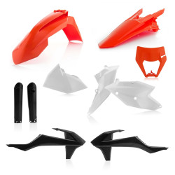 Kit complet plastice KTM 17-19 Acerbis Orange White Black Kit complet plastice KTM 17-19 Acerbis Orange White Black