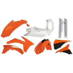 Kit complet plastice KTM 12-13 Acerbis Orange/White Kit complet plastice KTM 12-13 Acerbis Orange/White