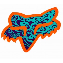 Sticker FOX Marz Orange Fluo Purple Green 10x7cm