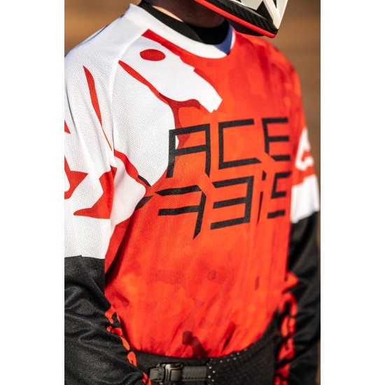 Tricou J-Windy Vented Watermark Acerbis Rosu/Alb