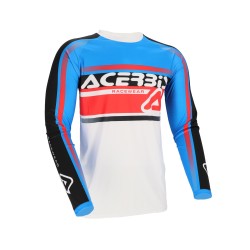Tricou MX Linear Lugo Acerbis Alb/Albastru