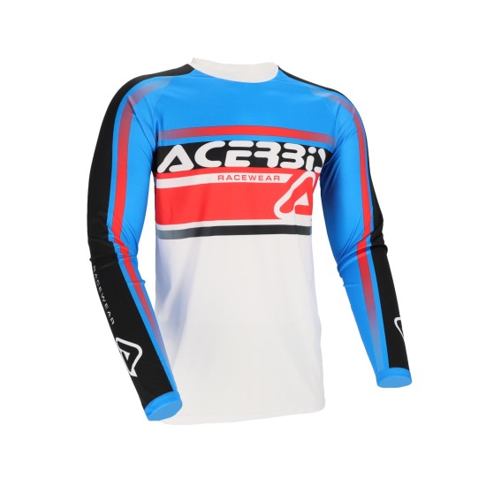 Tricou MX Linear Lugo Acerbis Alb/Albastru