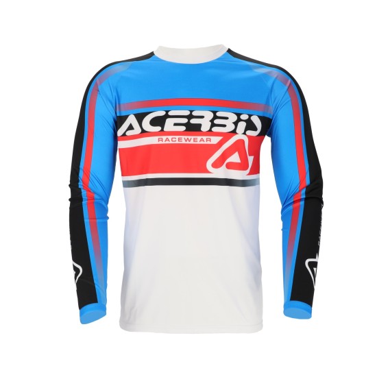 Tricou MX Linear Lugo Acerbis Alb/Albastru