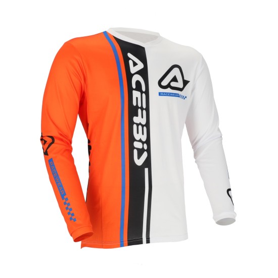 Tricou MX J-Track Connection Acerbis Alb/Portocaliu