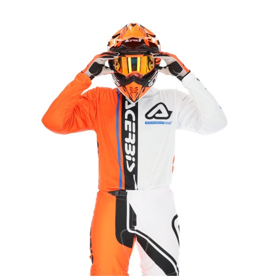 Tricou MX J-Track Connection Acerbis Alb/Portocaliu