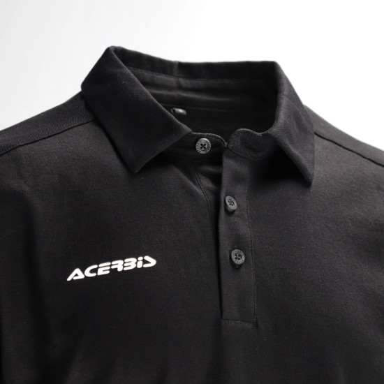 Tricou polo Holeshot Acerbis Negru/Alb
