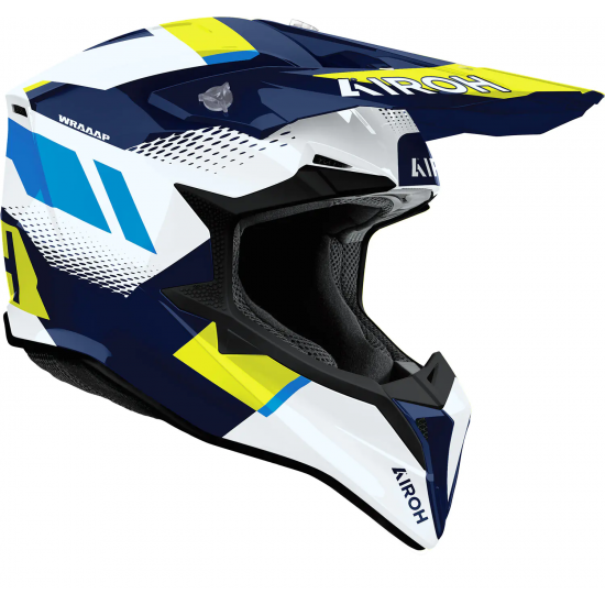 Casca Airoh Wraap Vision Yellow Blue Gloss Casca Airoh Wraap Vision Yellow Blue Gloss