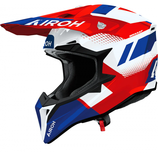 Casca Airoh Wraap Vision Red Blue Gloss Casca Airoh Wraap Vision Red Blue Gloss