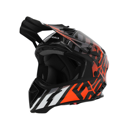 Casca Acerbis Steel Carbon 22.06 Black Orange Fluo