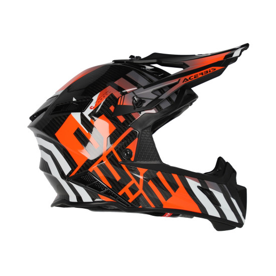 Casca Acerbis Steel Carbon 22.06 Black Orange Fluo