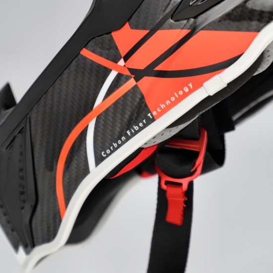 Casca carbon Acerbis Airstrike-C Black Orange Fluo Casca carbon Acerbis Airstrike-C Black Orange Fluo