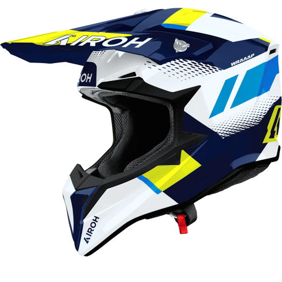 Casca Airoh Wraap Vision Yellow Blue Gloss Casca Airoh Wraap Vision Yellow Blue Gloss