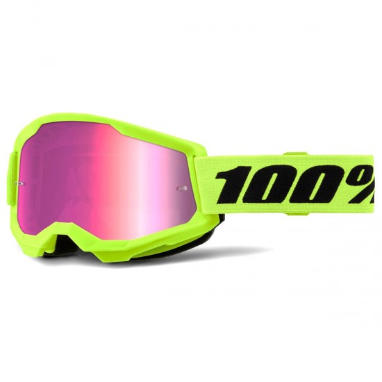 Ochelari copii 100% Strata 2 NEON YEL Mirror Pink