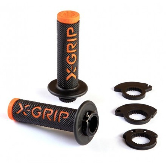 Mansoane lock-on KTM 98-22 2T/4T X-GRIP Black Orange