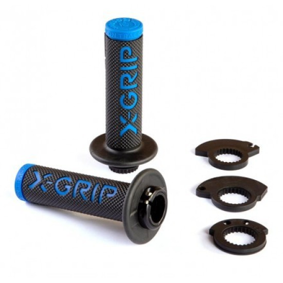 Mansoane lock-on KTM 98-22 2T/4T X-GRIP Black Blue