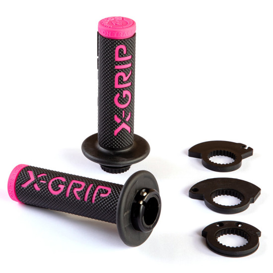 Mansoane lock-on KTM 98-23 2T/4T X-GRIP Black Pink