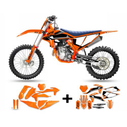 Kit plastice + stickere KTM SX/SX-F 19-22 Orange Black White Kit plastice + stickere KTM SX/SX-F 19-22 Orange Black White