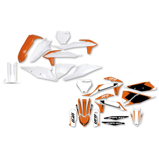 Kit plastice + stickere KTM SX/SX-F 19-22 Orange White Black