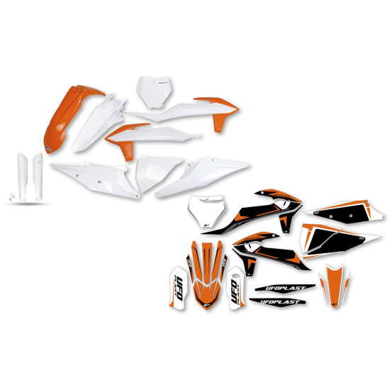 Kit plastice + stickere KTM SX/SX-F 19-22 White Black Orange