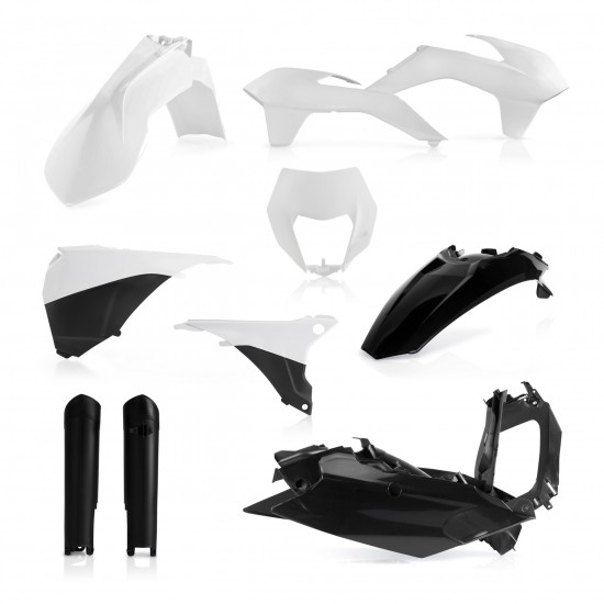 Kit complet plastice KTM 125/500 14-15 Acerbis White Black Kit complet plastice KTM 125/500 14-15 Acerbis White Black