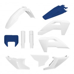 Kit complet plastice Husqvarna TE/FE 2026 Polisport White Blue OEM Kit complet plastice Husqvarna TE/FE 2026 Polisport White Blue OEM