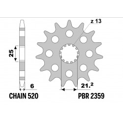 Pinion fata 14dinti CF MOTO MT450/NK400 24-26 PBR