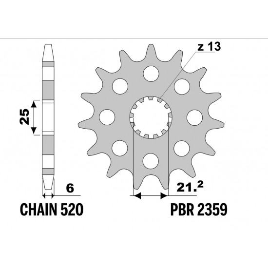 Pinion fata 14dinti CF MOTO MT450/NK400 24-26 PBR